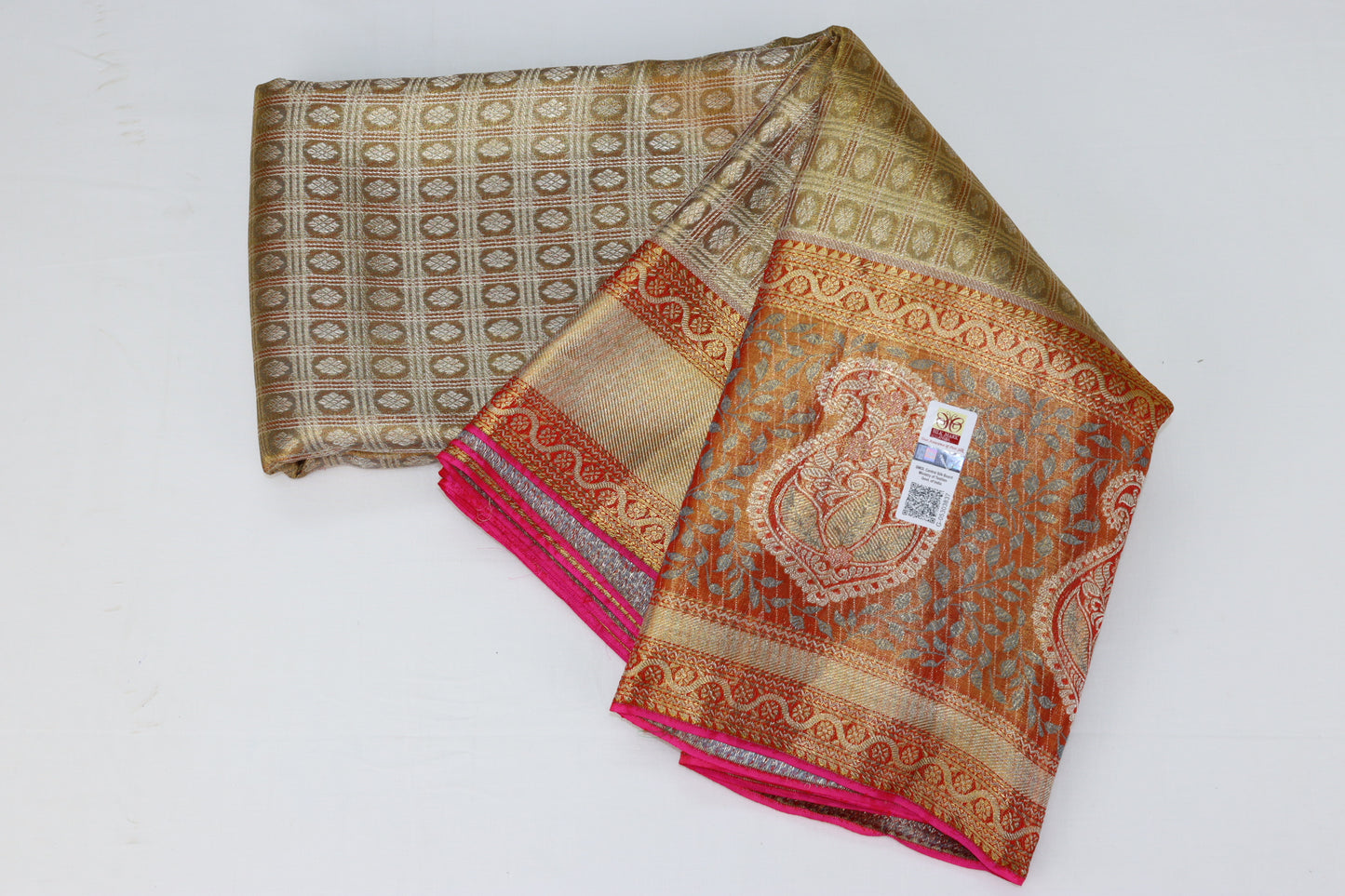 Elegant Beige With Red Kanchipuram Silk Saree