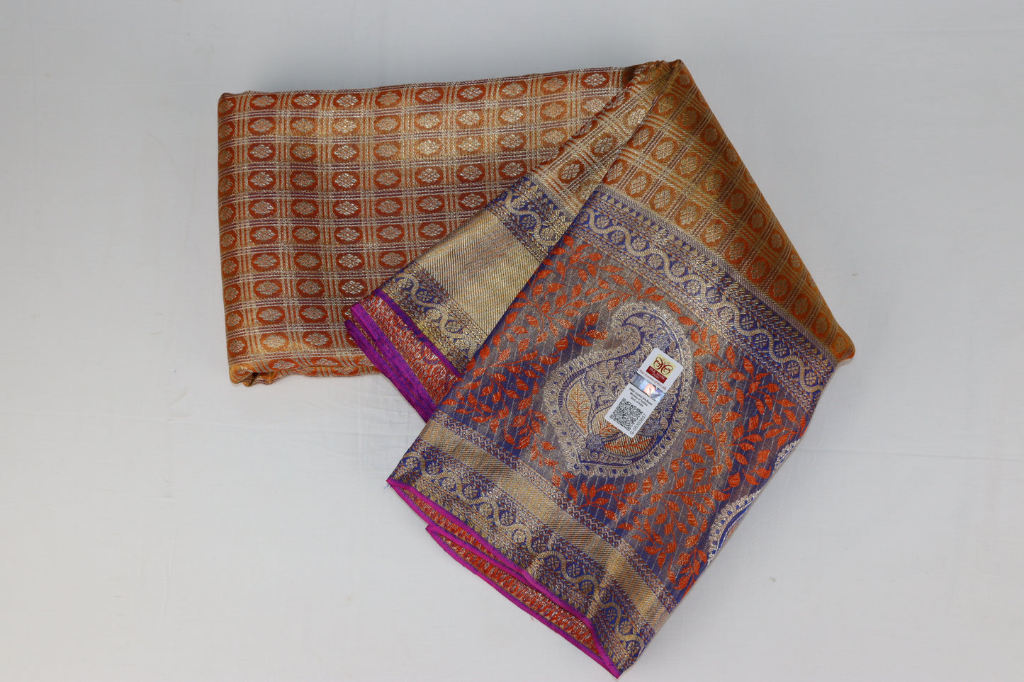 Graceful Orange Pure Kanjipuram Saree