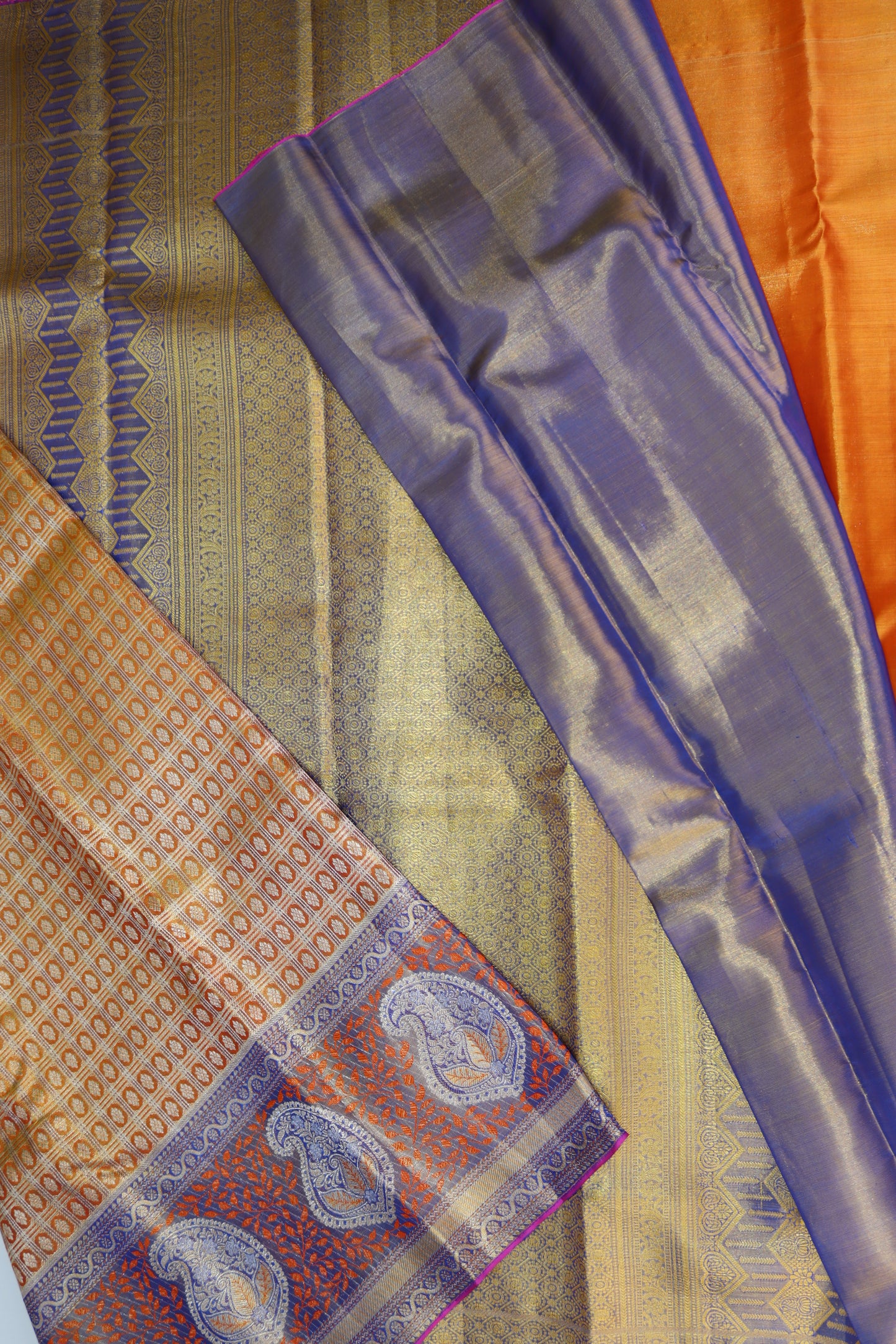 Graceful Orange Pure Kanjipuram Saree