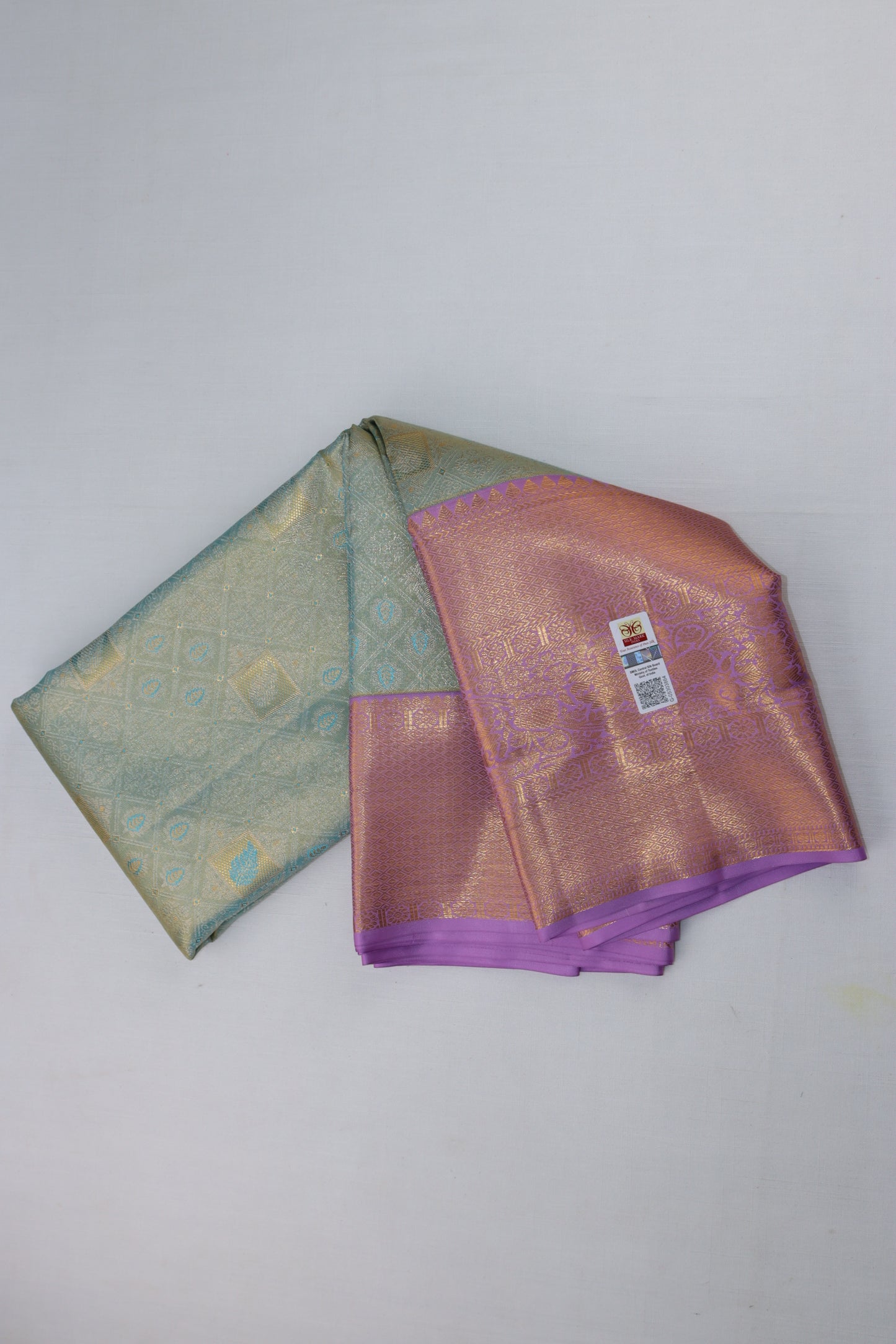 Traditional Sea Blue Kanjipuram Saree