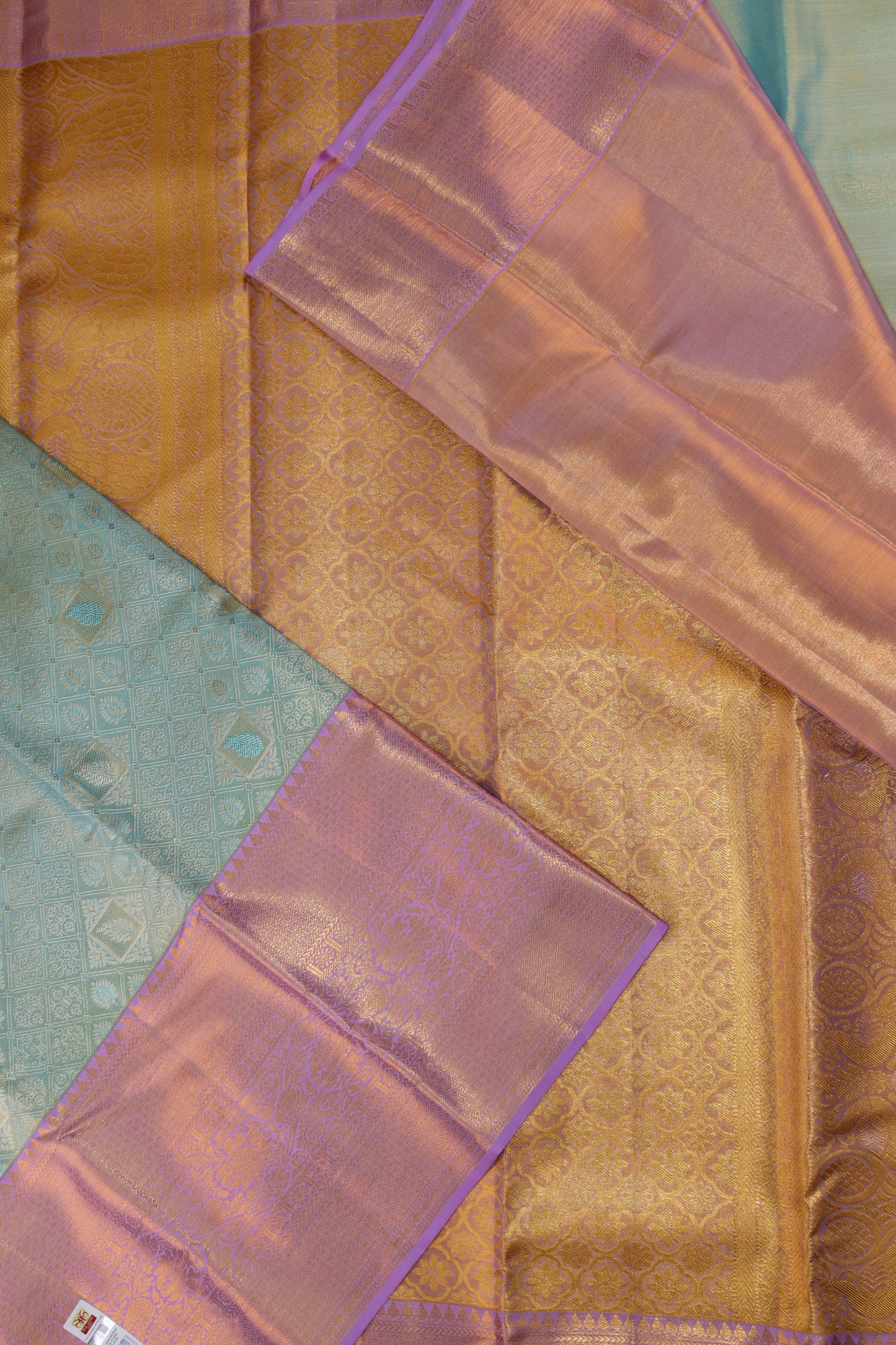 Traditional Sea Blue Kanjipuram Saree