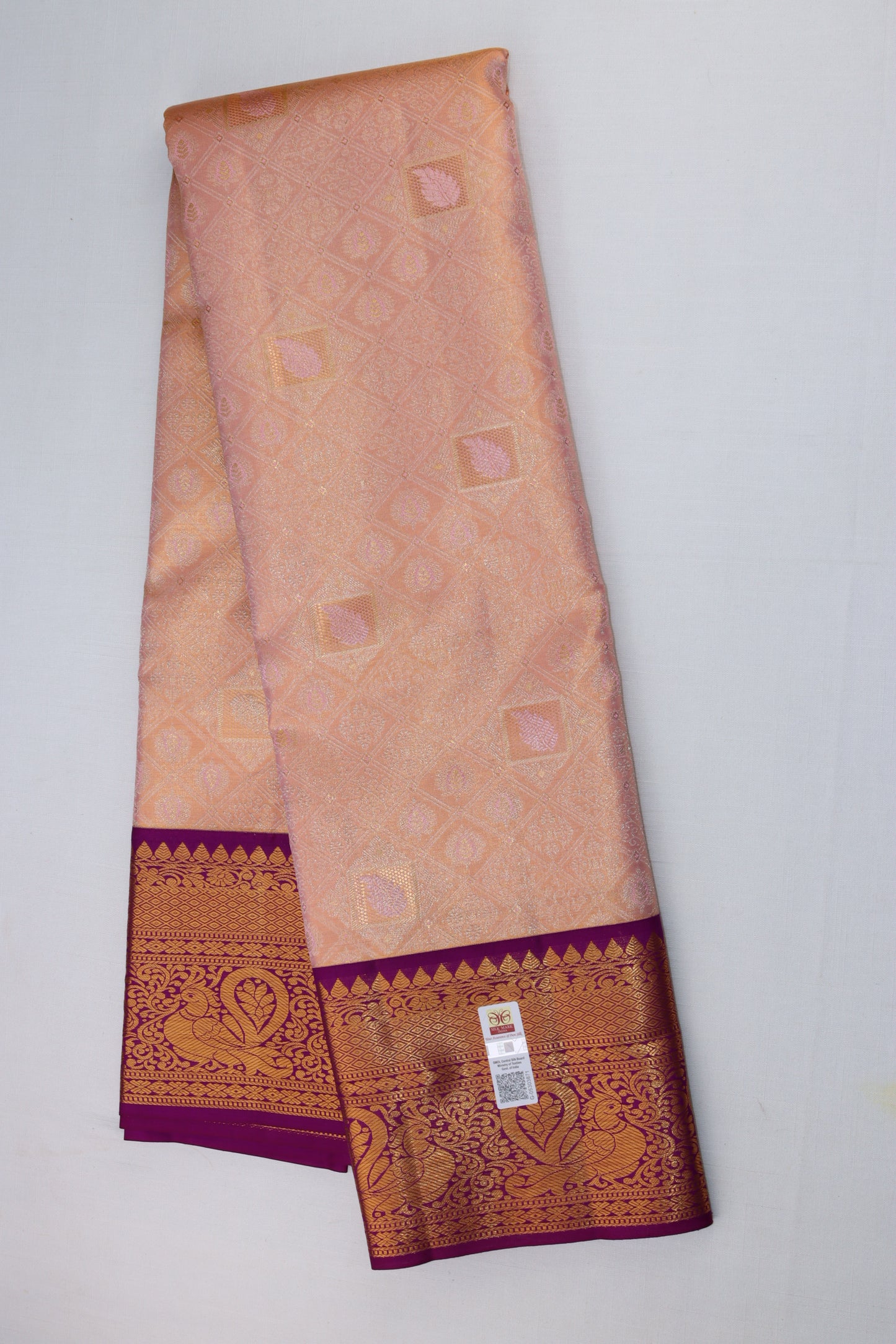 ClassicPastel Pink Kanjipuram Saree