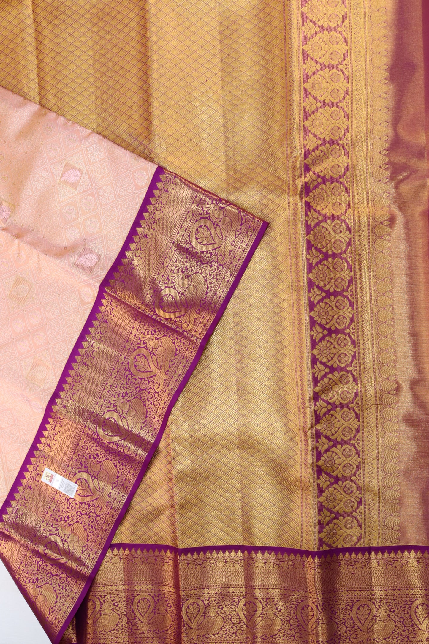 ClassicPastel Pink Kanjipuram Saree