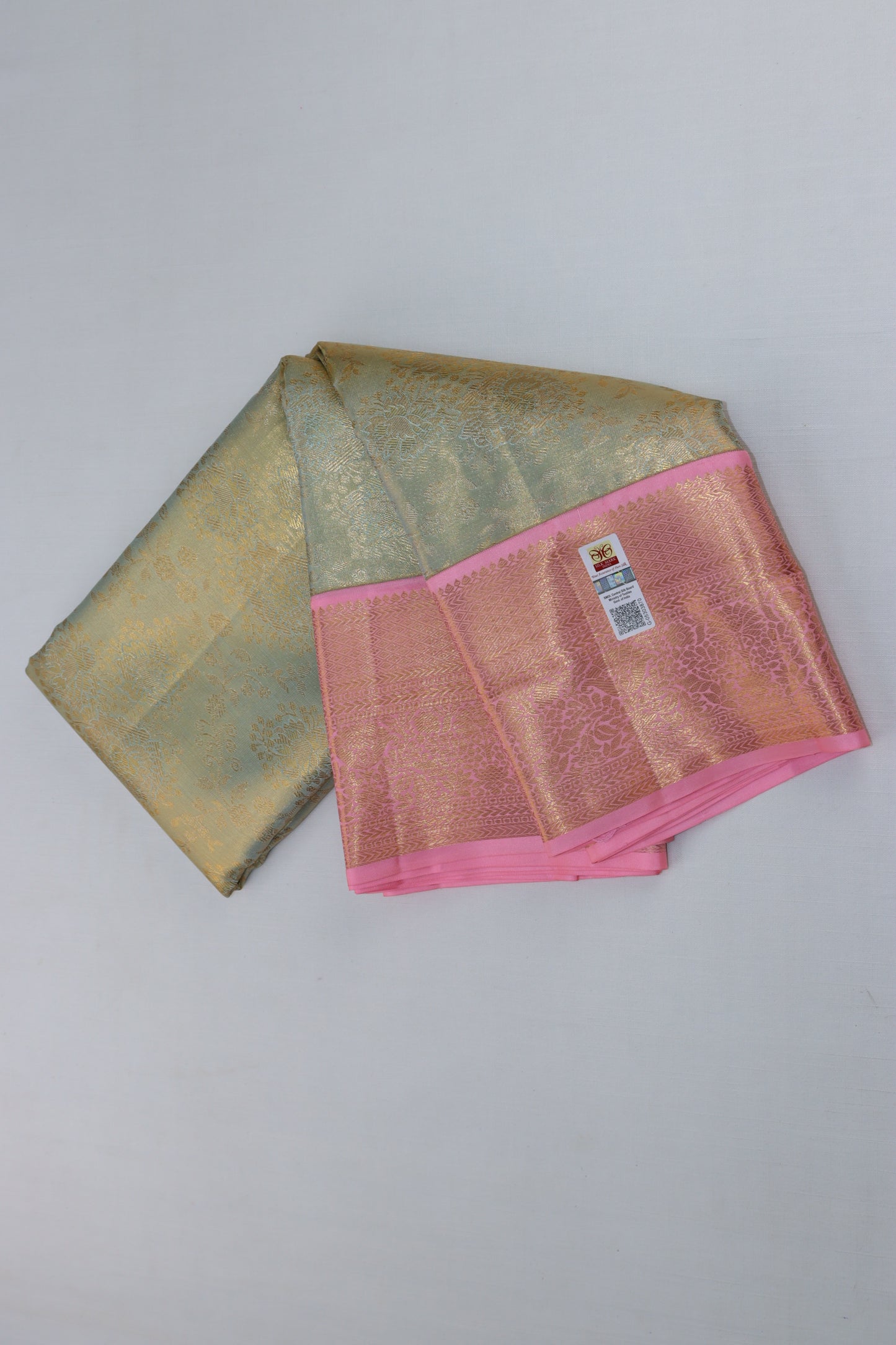 Exotic Pastel Blue Kanjipuram Saree
