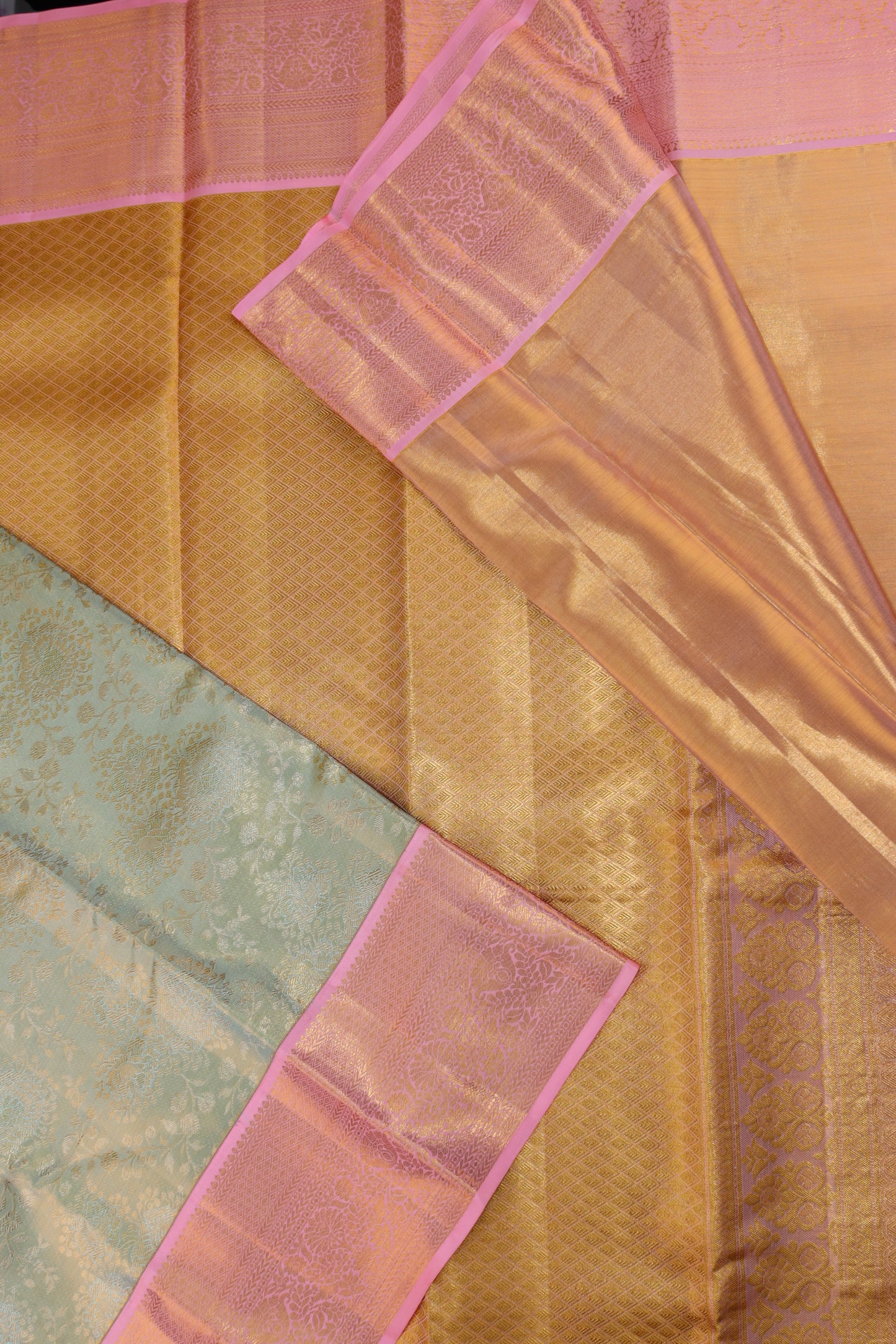 Exotic Pastel Blue Kanjipuram Saree