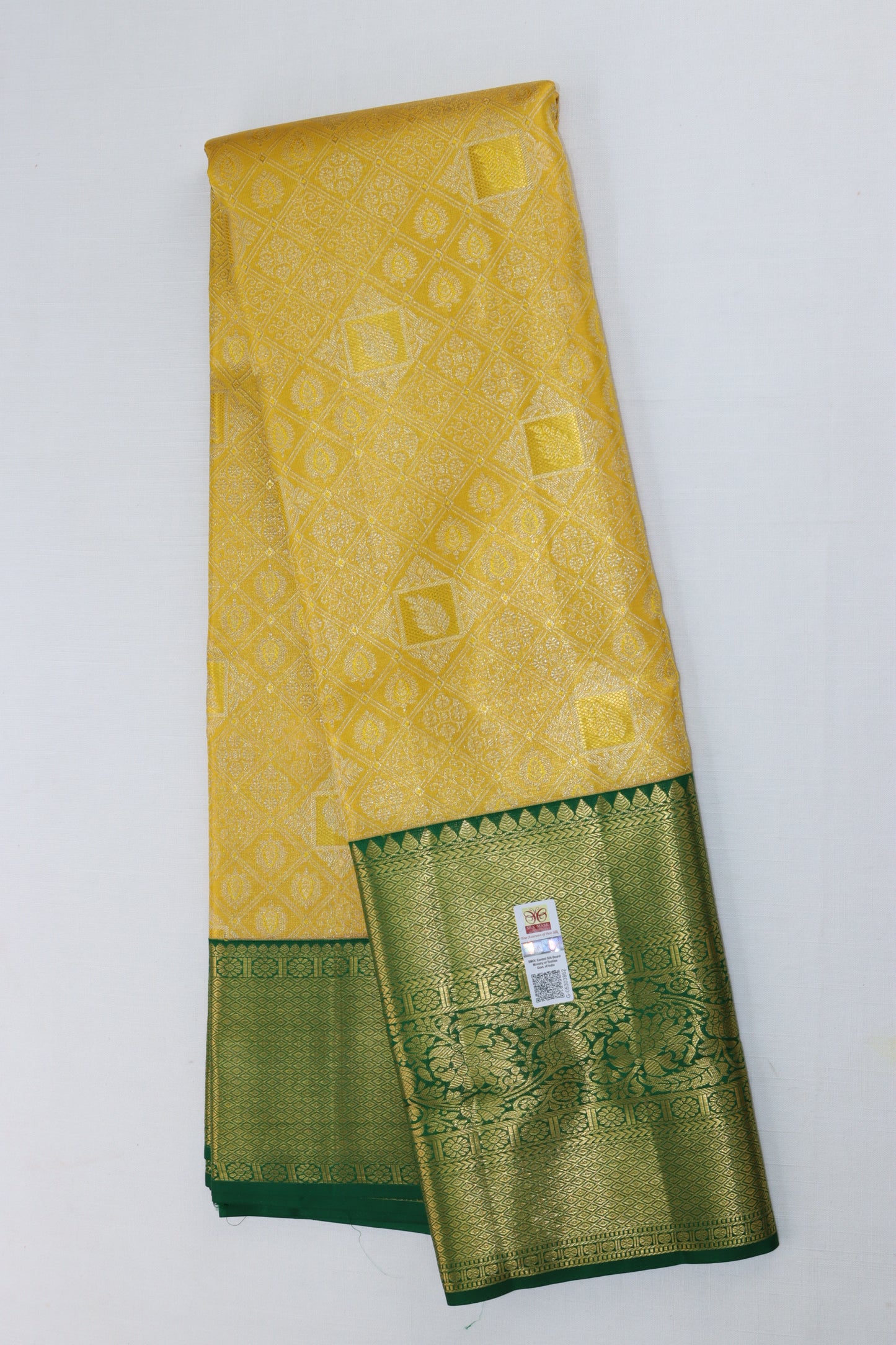 Bridal Yellow Kanjipuram Saree