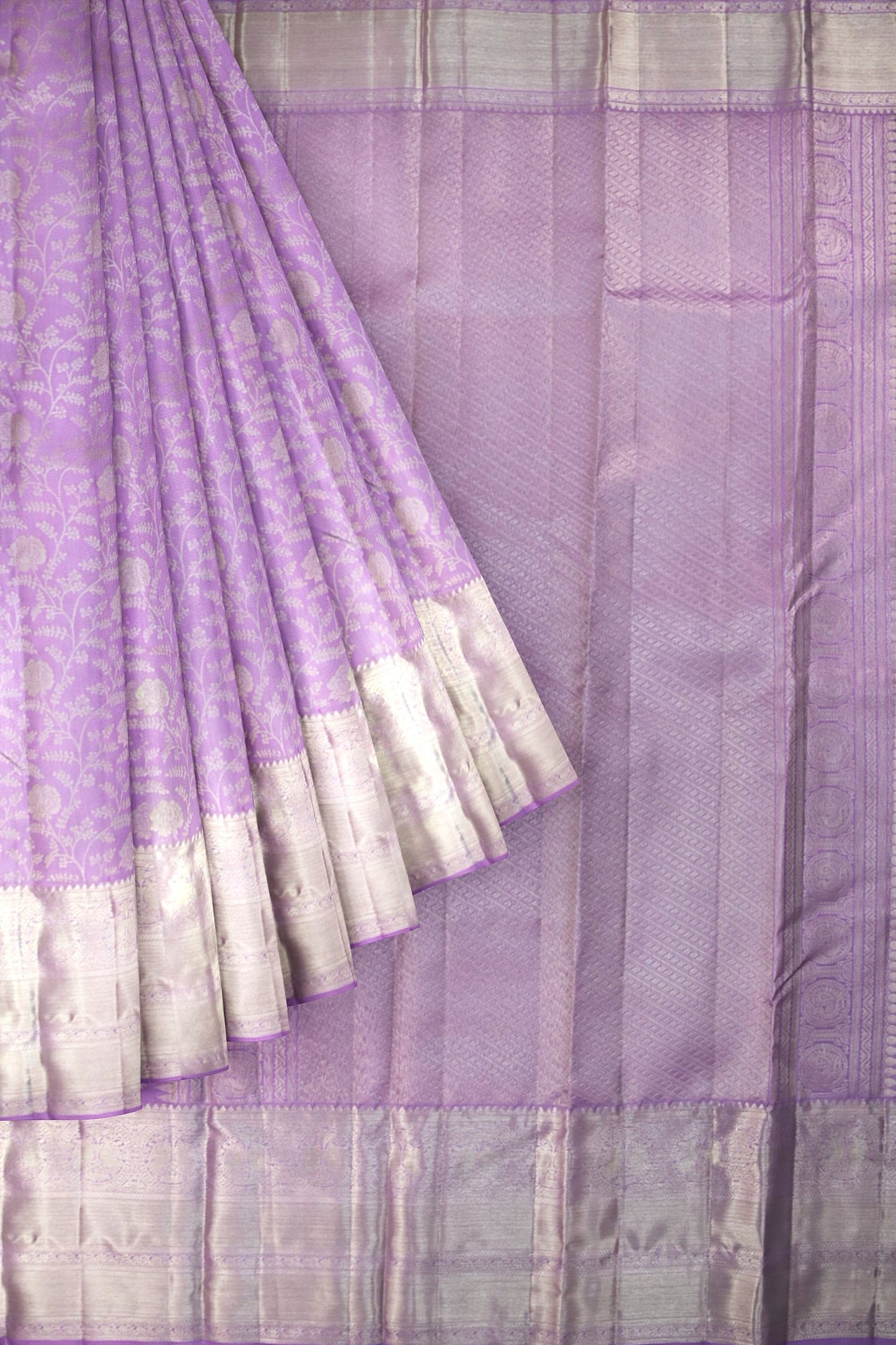 Rich Lavender Pure Kanjipuram Saree From Weavers and Best on Online
