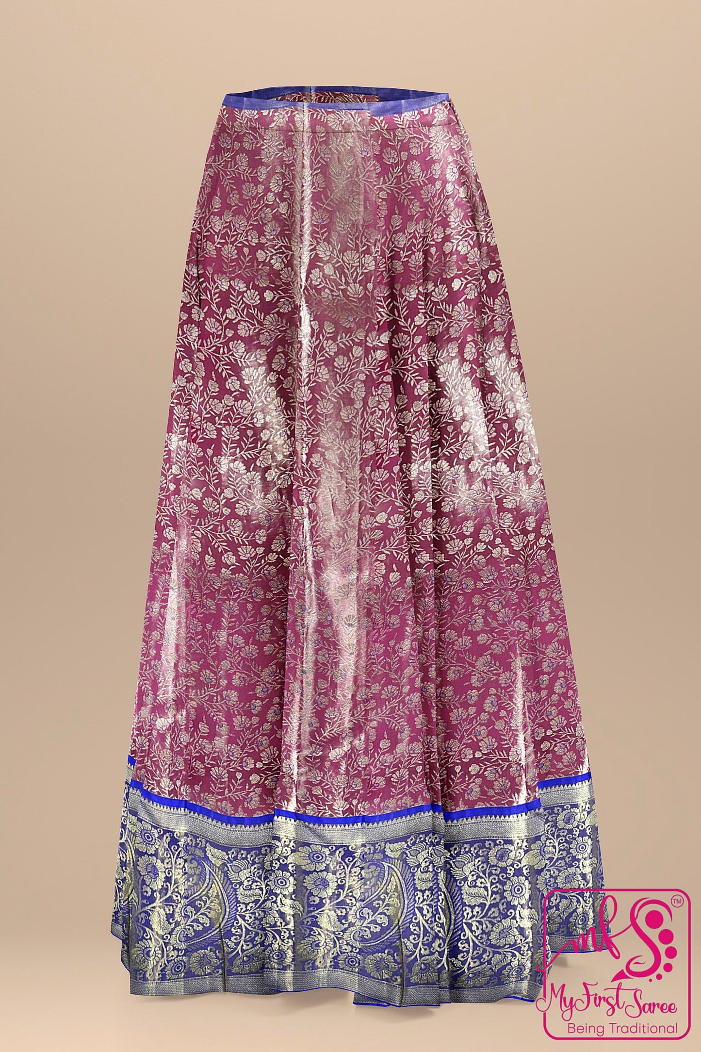 Rich Ruby Pink Kanchipuram Pattu Pavada From Weavers and Best on Online