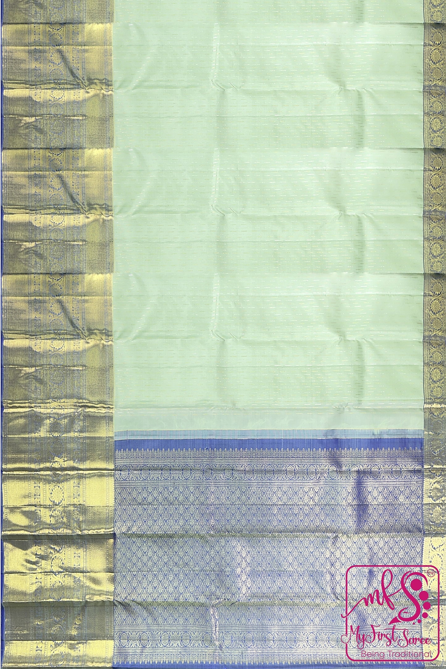 Rich Mint Green Kanchipuram Silk Saree From Weavers and Best on Online