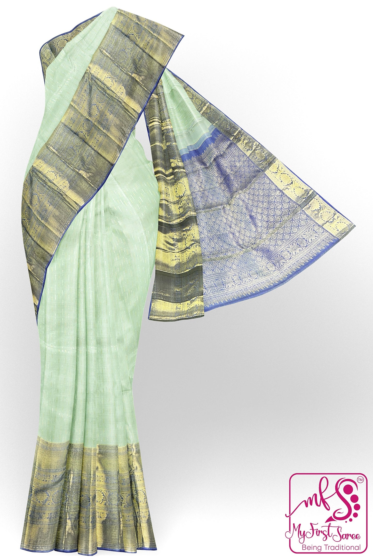 Rich Mint Green Kanchipuram Silk Saree From Weavers and Best on Online