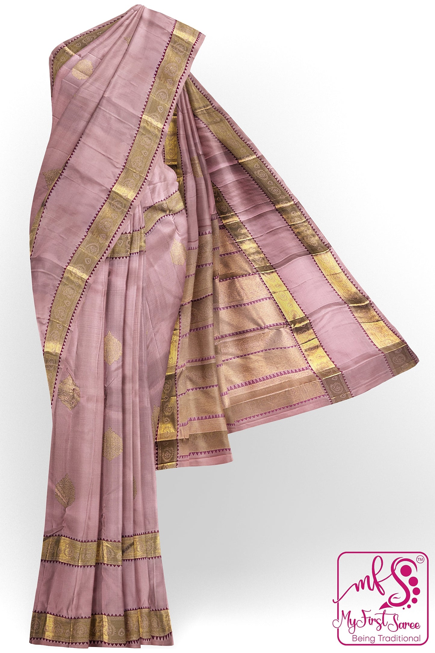 Trendy Baby Pink Kanchipuram Silk Saree From Weavers and Best on Online