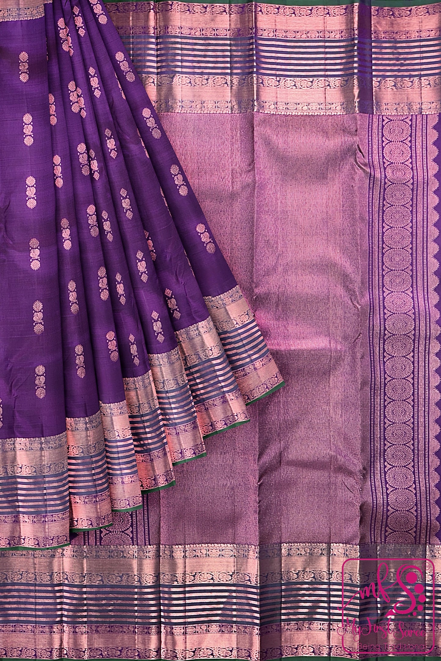 Exotic Violet Kanchipuram Silk Saree From Weavers and Best on Online