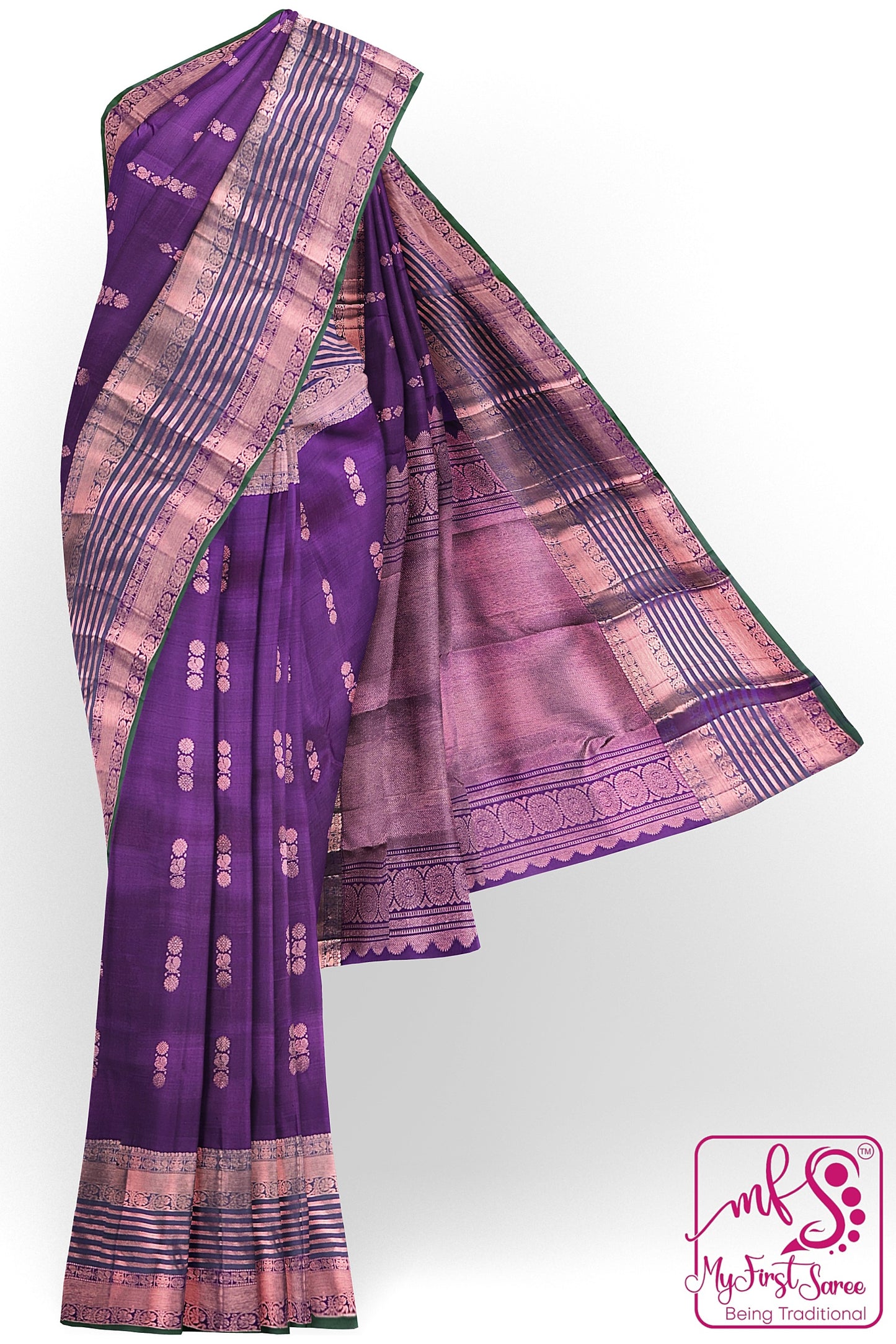 Exotic Violet Kanchipuram Silk Saree From Weavers and Best on Online