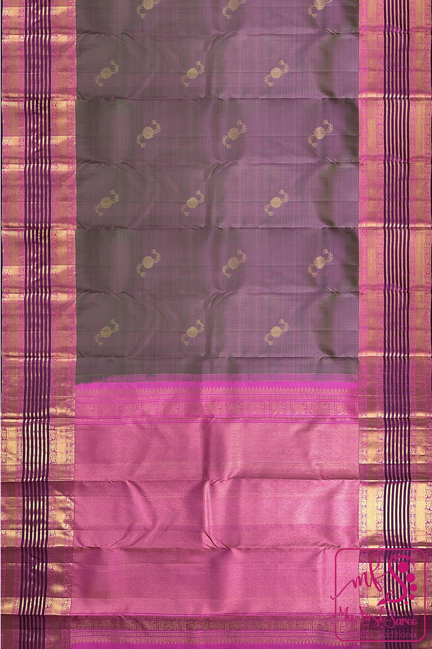 Classic Mauve Violet Kanchipuram Silk Saree From Weavers and Best on Online