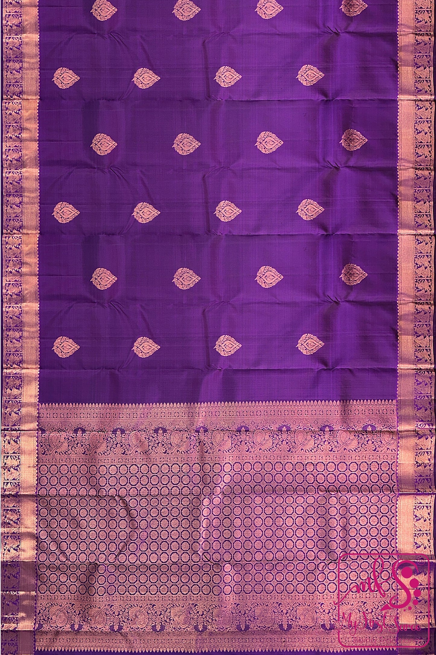 Classy Violet Kanchipuram Silk Saree From Weavers and Best on Online