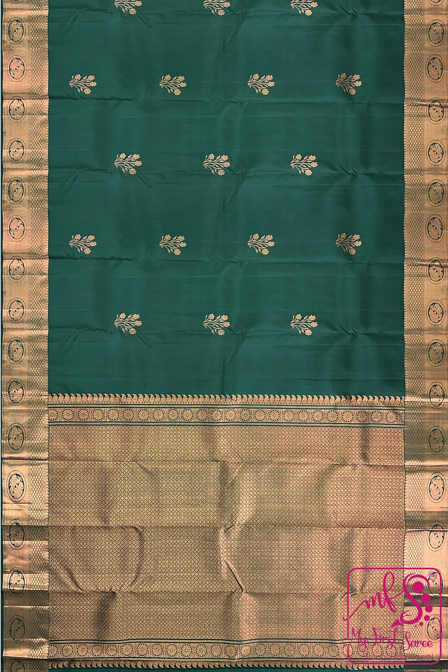 Traditional Green Kanchipuram Silk Saree From Weavers and Best on Online