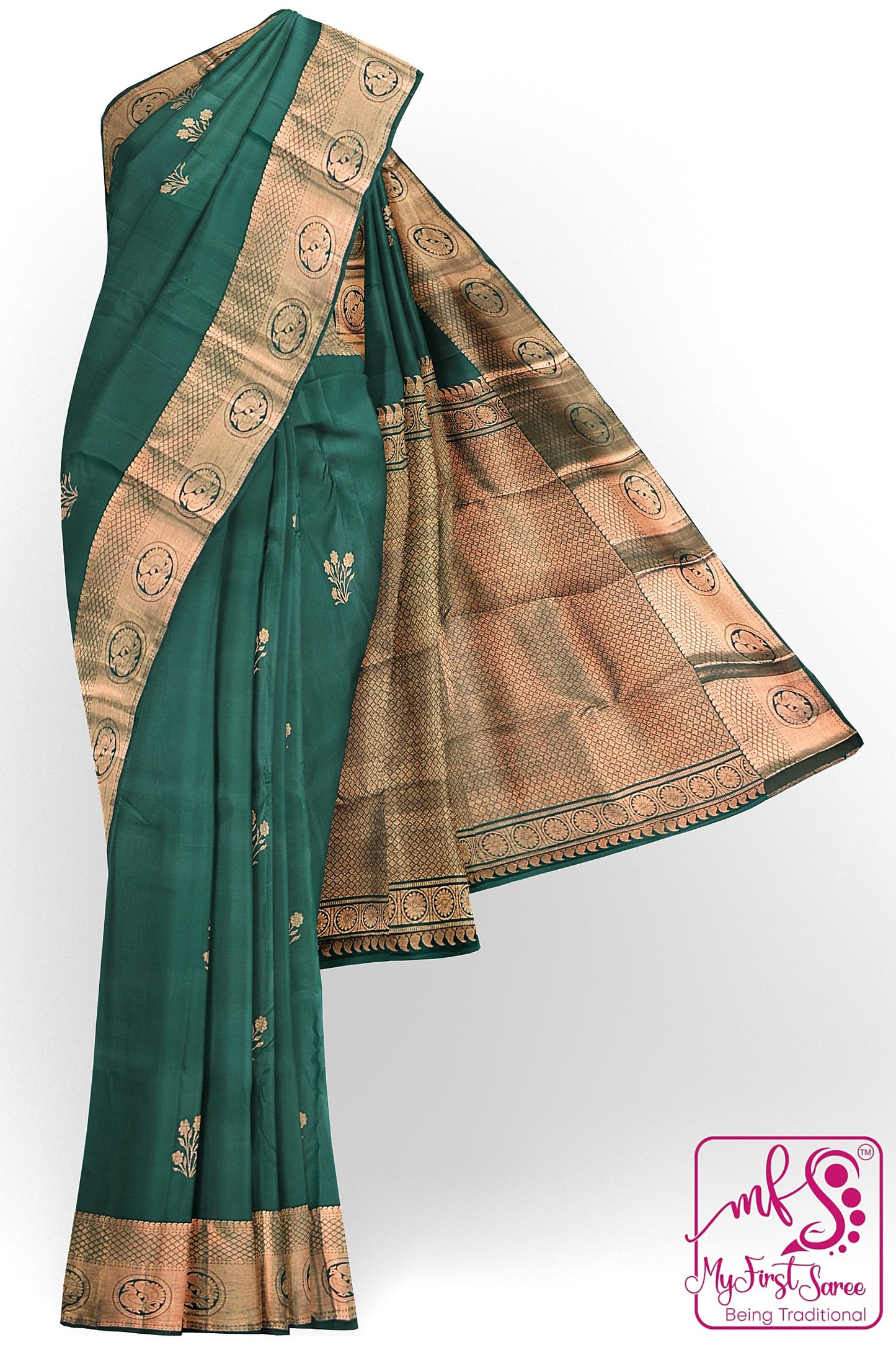 Traditional Green Kanchipuram Silk Saree From Weavers and Best on Online
