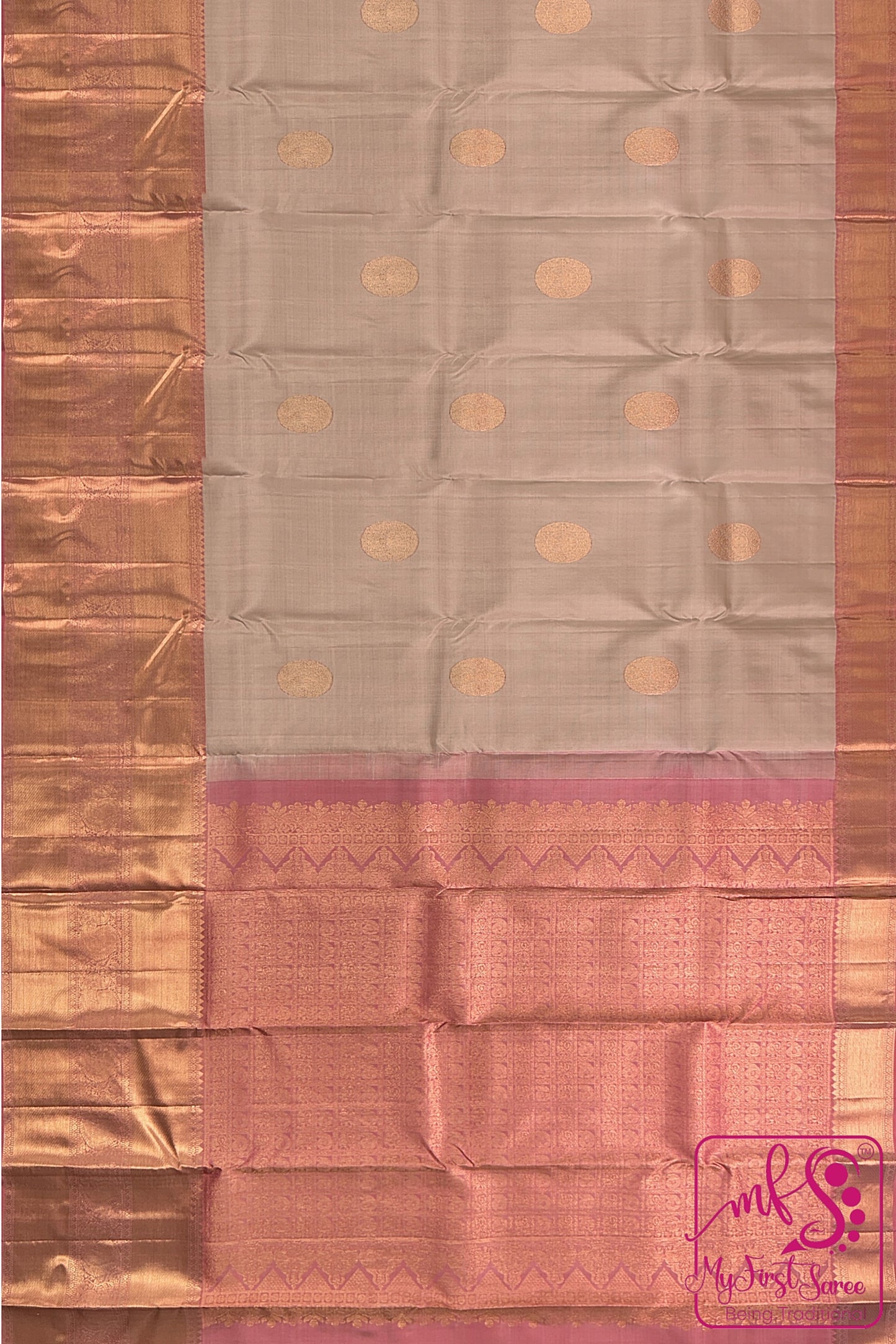 Exotic Grey Kanchipuram Silk Saree From Weavers and Best on Online