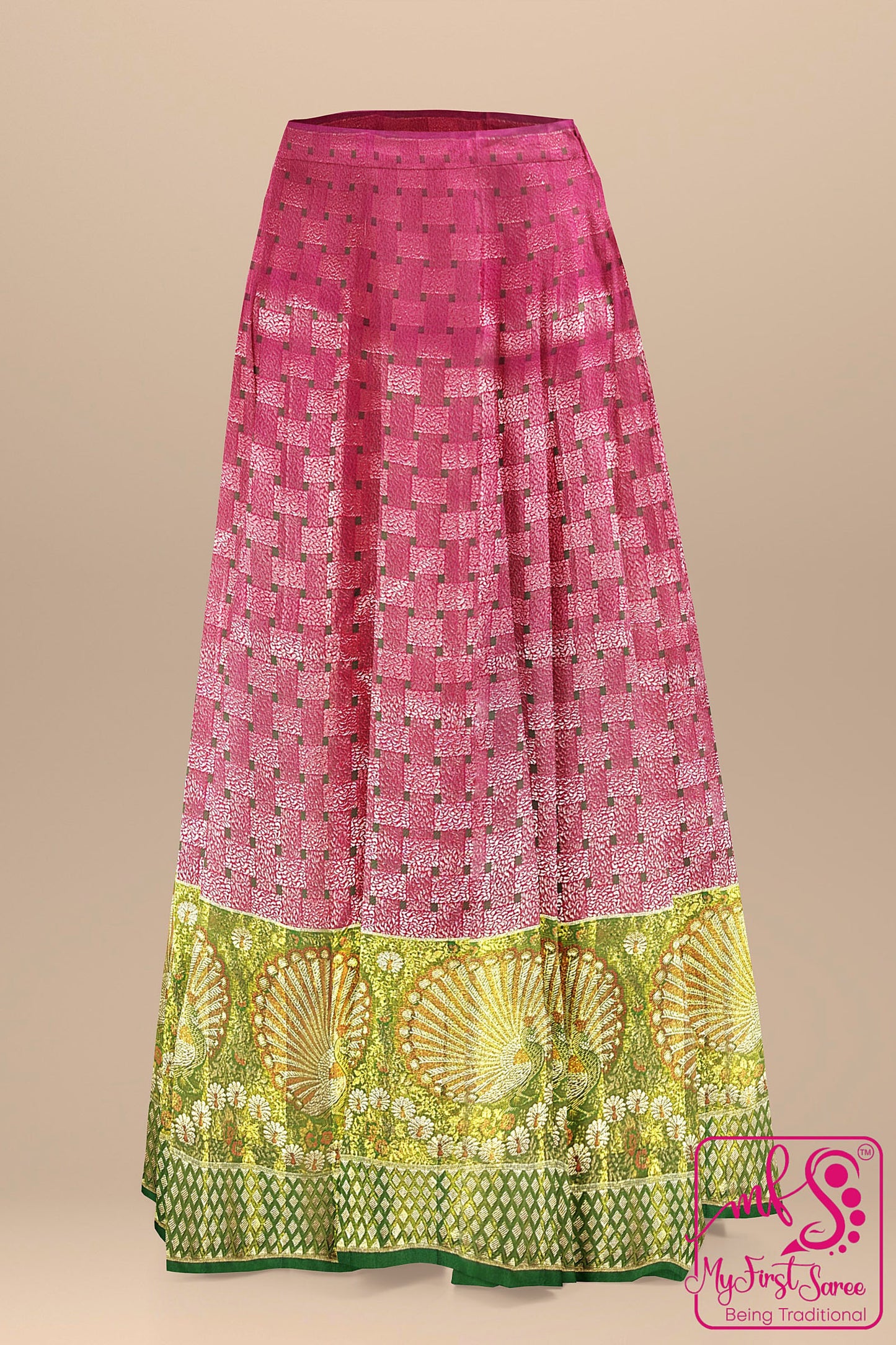 Graceful Pink Kanchipuram Pattu Pavada From Weavers and Best on Online
