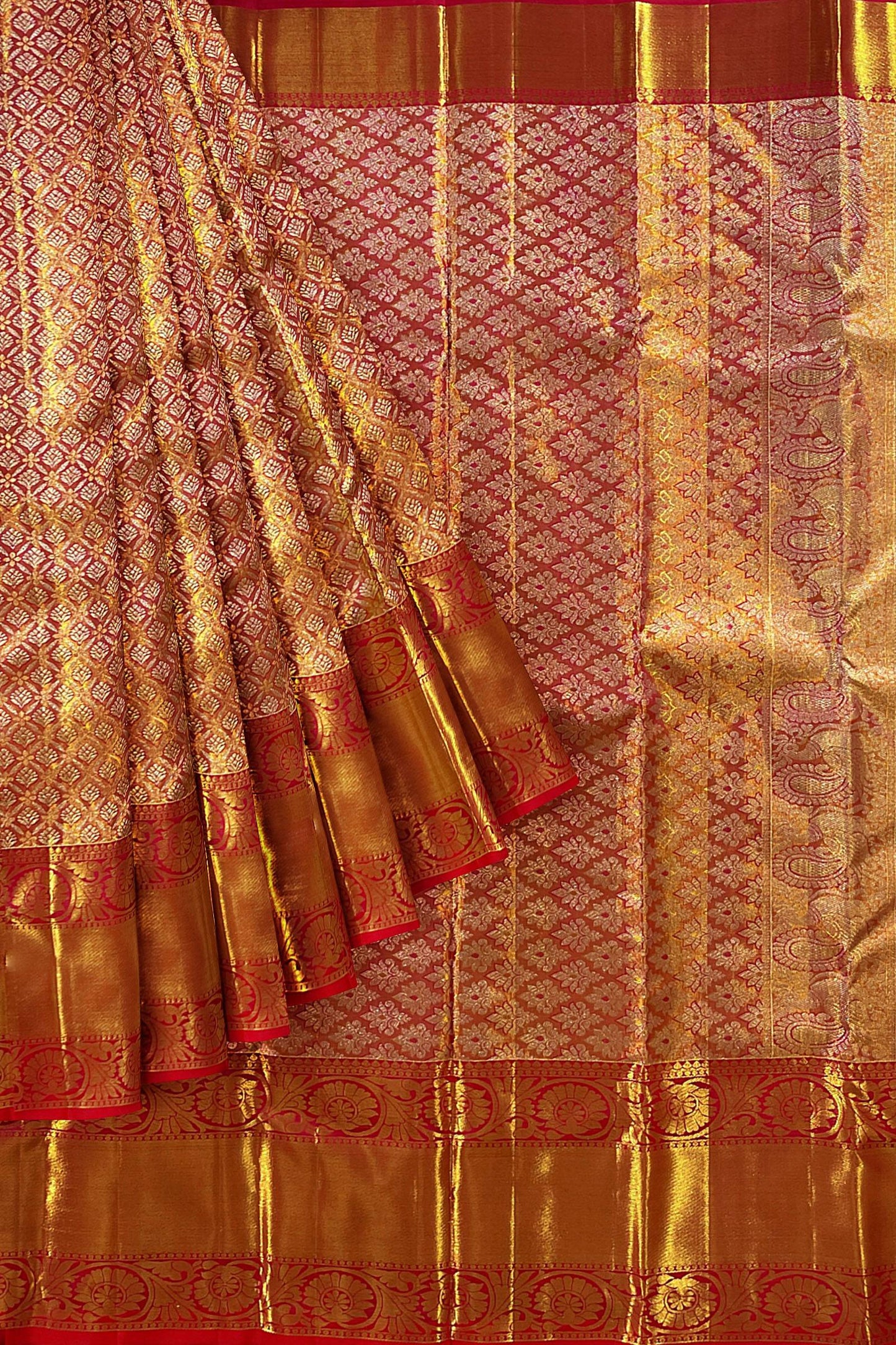 Fine Marron Kanchipuram Silk Saree From Weavers and Best on Online