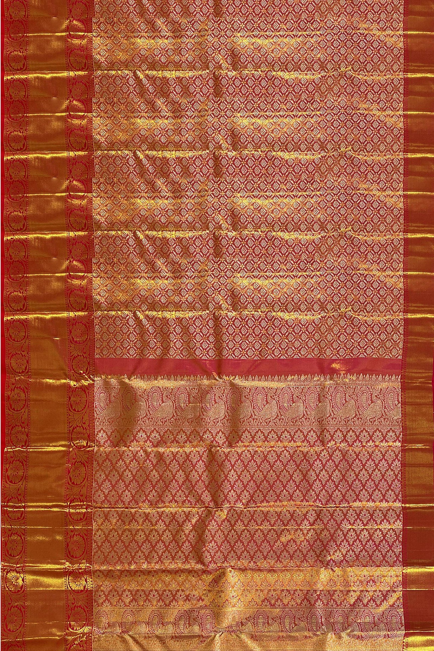 Fine Marron Kanchipuram Silk Saree From Weavers and Best on Online