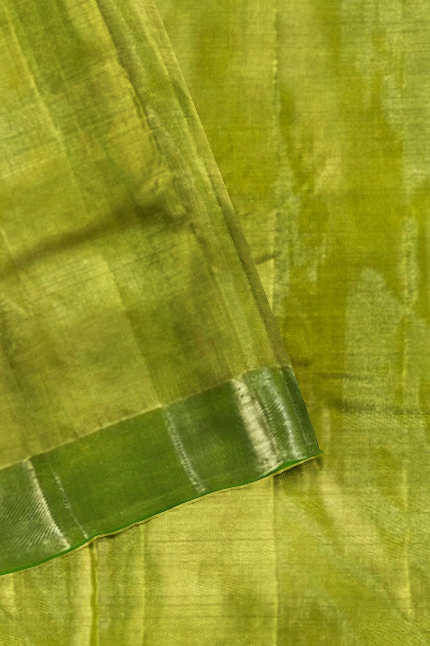 Exotic Fossil Gray with green Kanchipuram Silk Saree From Weavers and Best on Online