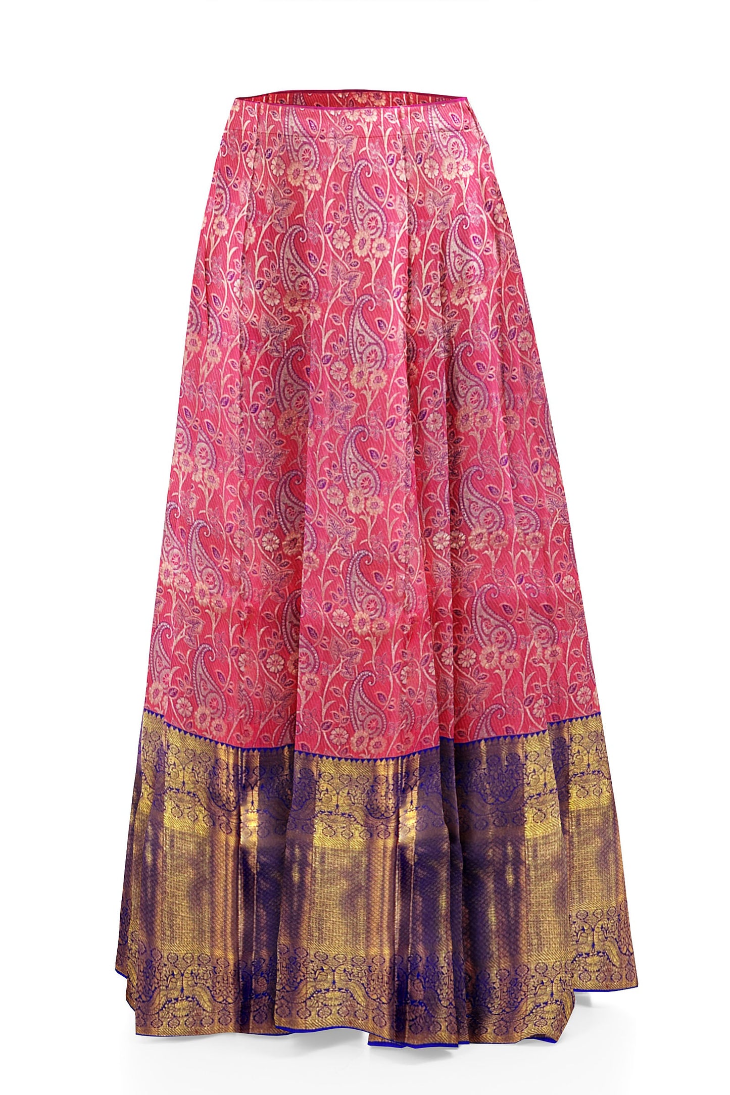 Authentic Pink Pure Kanchipuram Pattu Pavada From Weavers and Best on Online