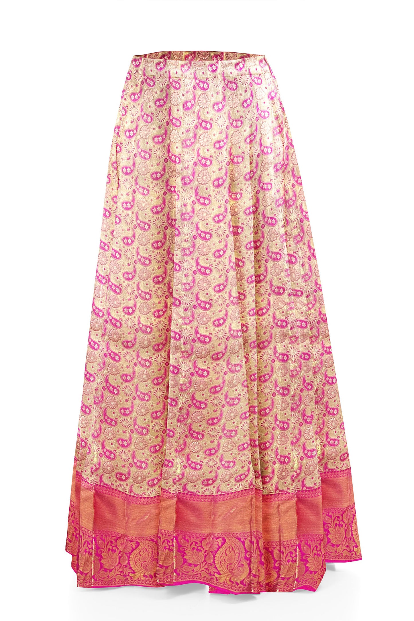 Elegant Pink Pure Kanchipuram Pattu Pavada From Weavers and Best on Online