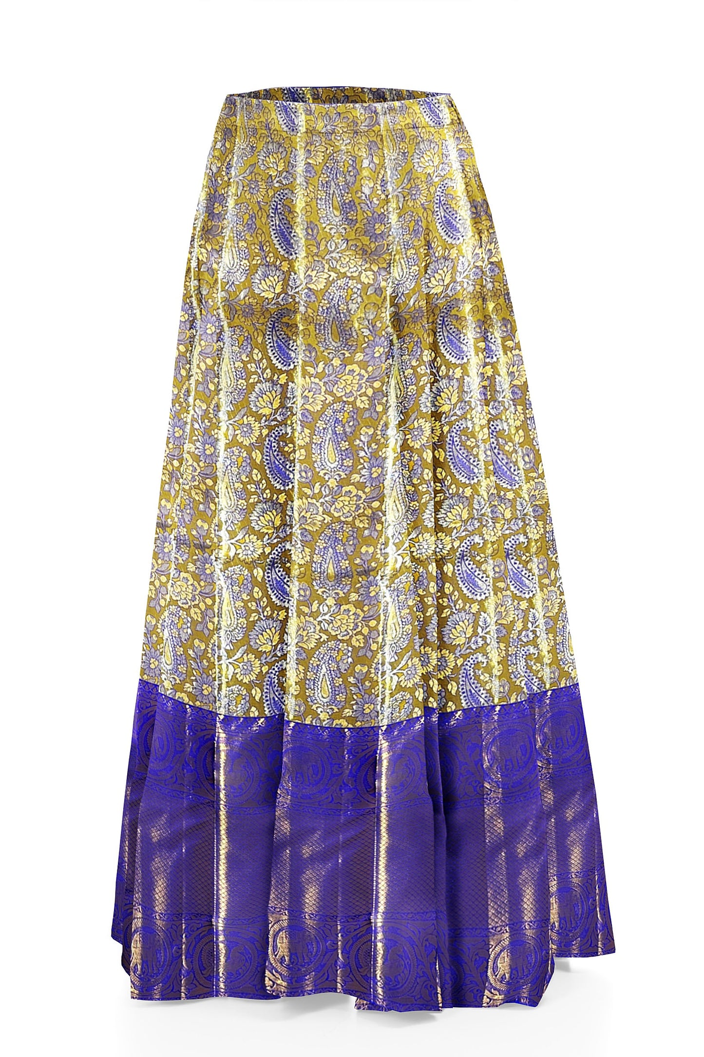 Rich Olive Green Pure Kanchipuram Pattu Pavada From Weavers and Best on Online