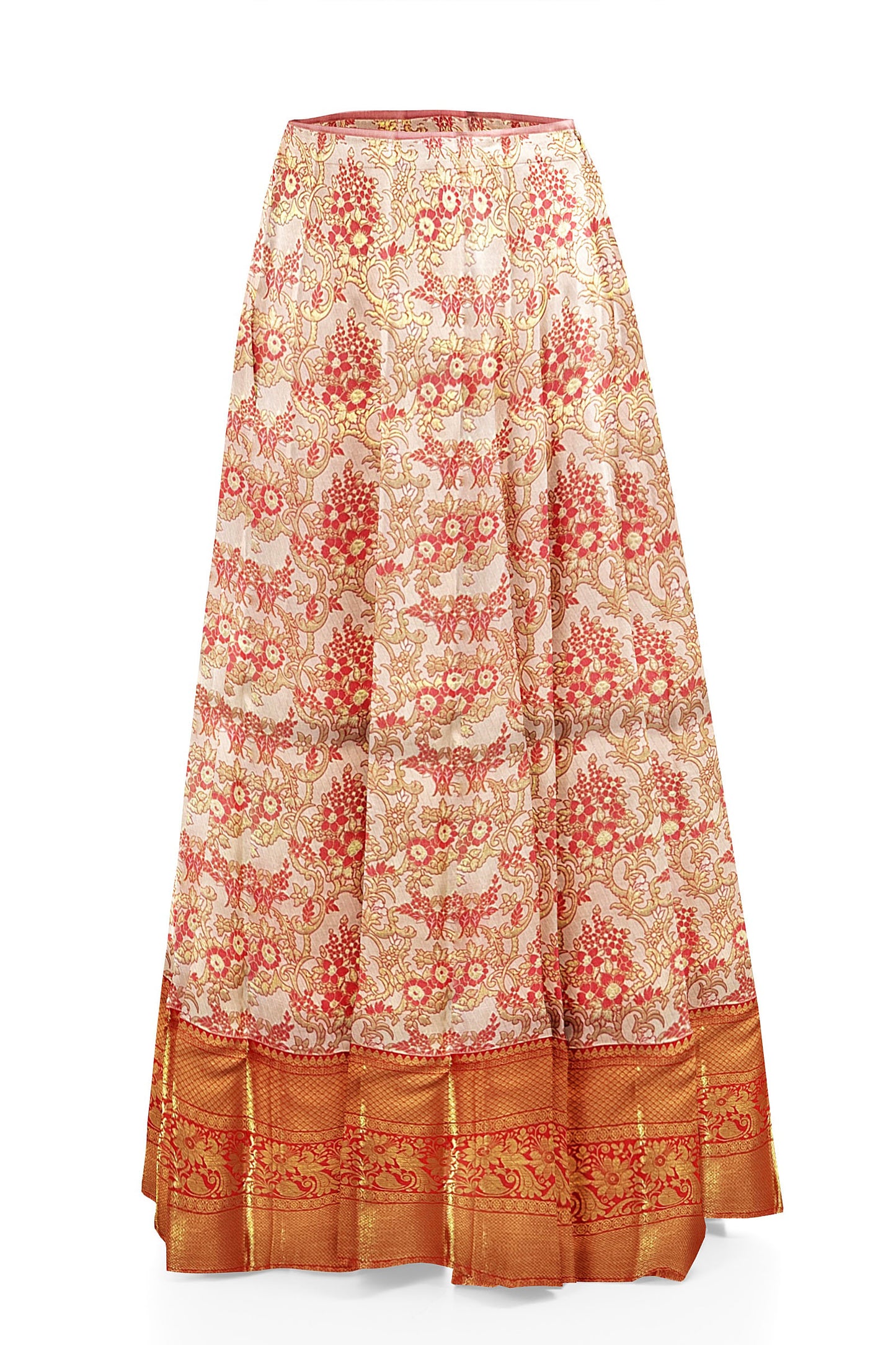 Beautiful Red Pure Kanchipuram Pattu Pavada From Weavers and Best on Online