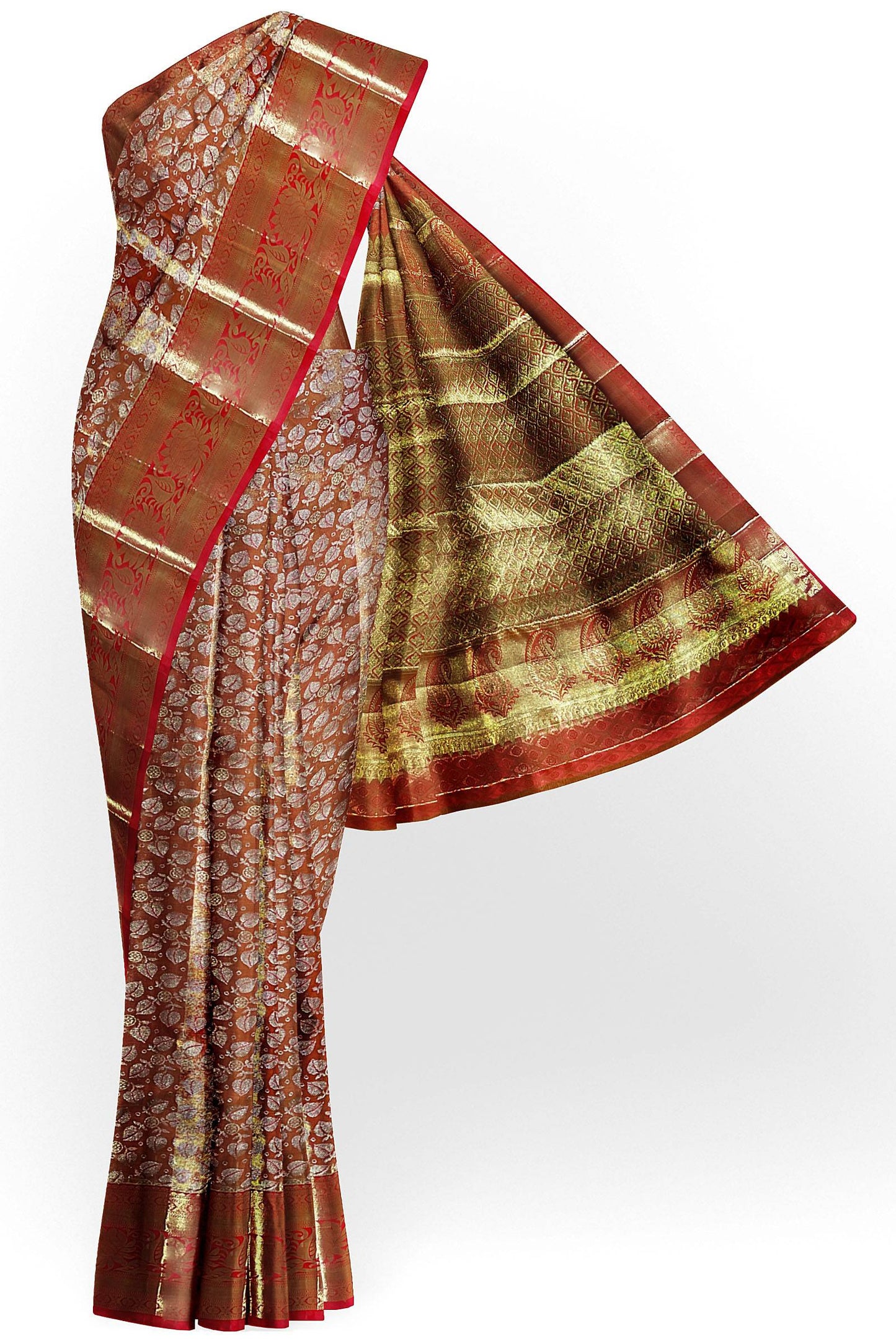 Stunning Red Kanchipuram Silk Saree From Weavers and Best on Online