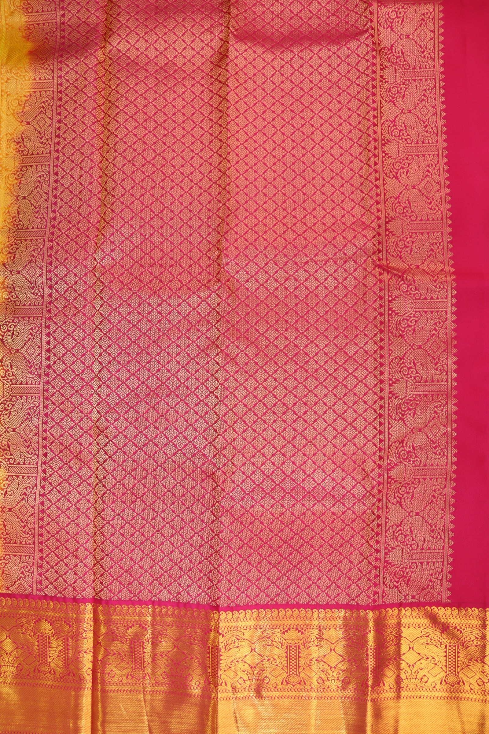 Rich yellow Pure Kanjipuram Saree From Weavers and Best on Online