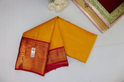 Rich yellow Pure Kanjipuram Saree From Weavers and Best on Online