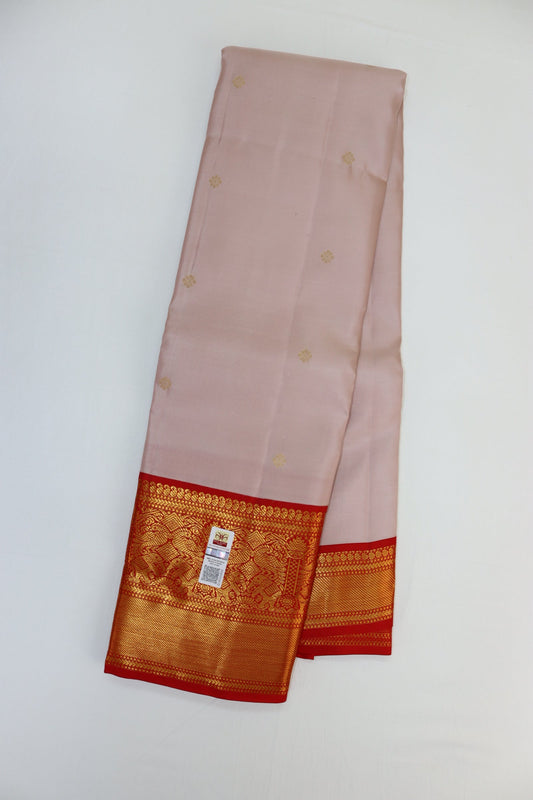 Traditional Rusty Pink Pure Kanjipuram Saree From Weavers and Best on Online