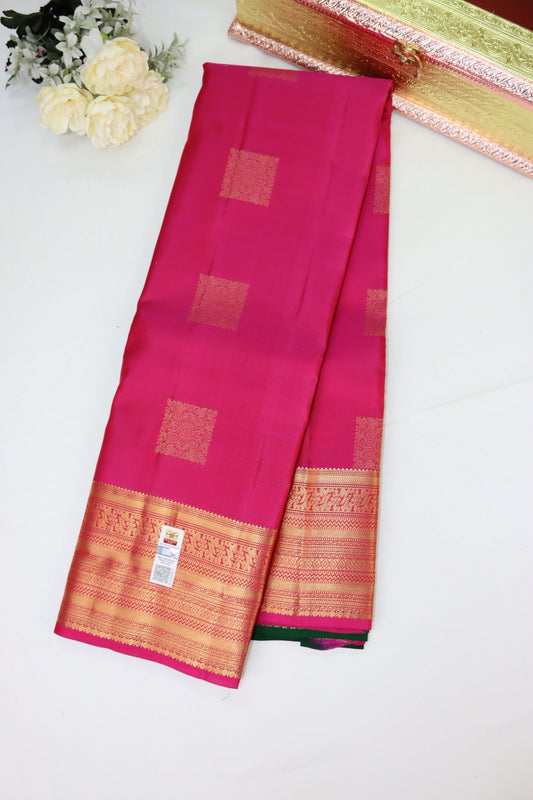 Luxurious Pink Pure Kanjipuram Saree From Weavers and Best on Online