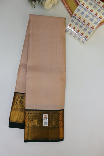 Divine Cream Pure Kanjipuram Saree From Weavers and Best on Online