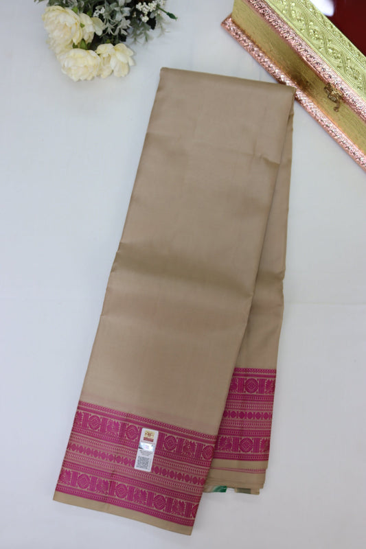 Elegant Cream Pure Kanjipuram Saree From Weavers and Best on Online