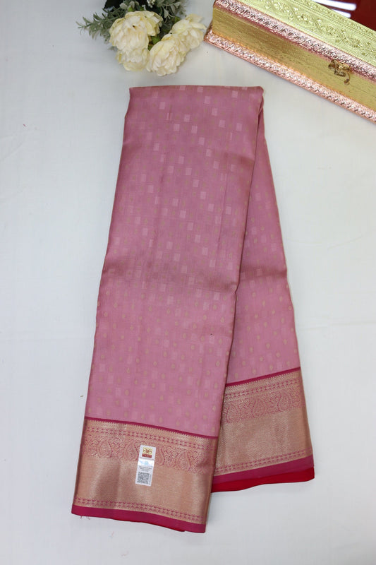 Regal Peach Pure Kanjipuram Saree From Weavers and Best on Online