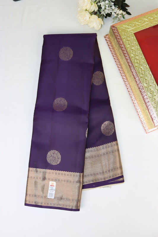 Regal Dark Blue Pure Kanjipuram Saree From Weavers and Best on Online