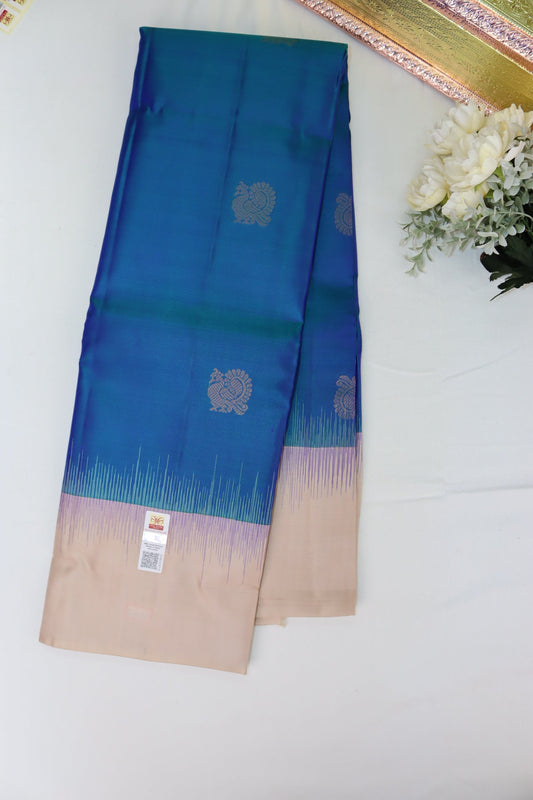 Amazing Blue Pure Kanjipuram Saree From Weavers and Best on Online