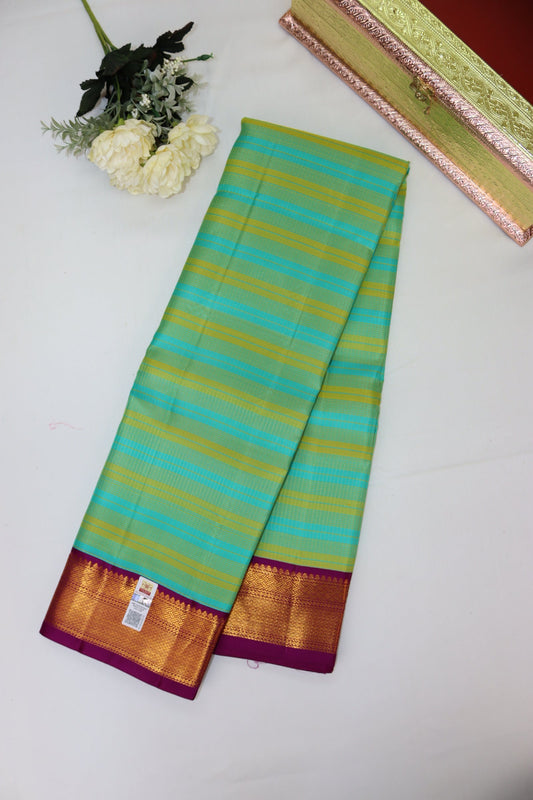 Opulent Green Pure Kanjipuram Saree From Weavers and Best on Online