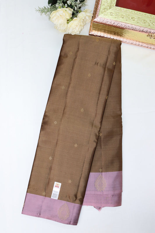 Rich Brown Pure Kanjipuram Saree From Weavers and Best on Online