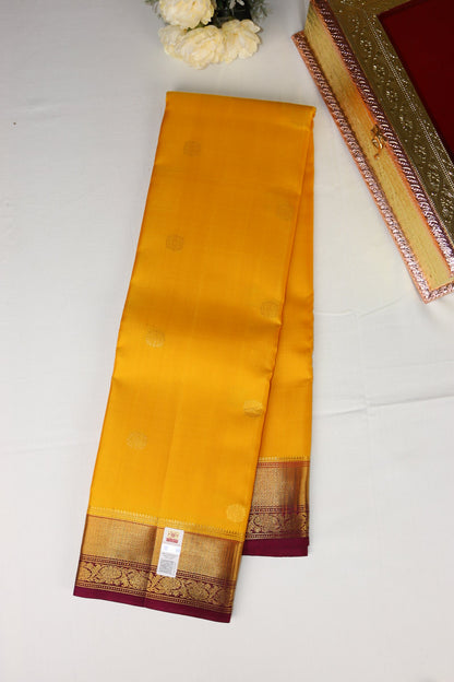 Stunning Yellow Pure Kanjipuram Saree From Weavers and Best on Online