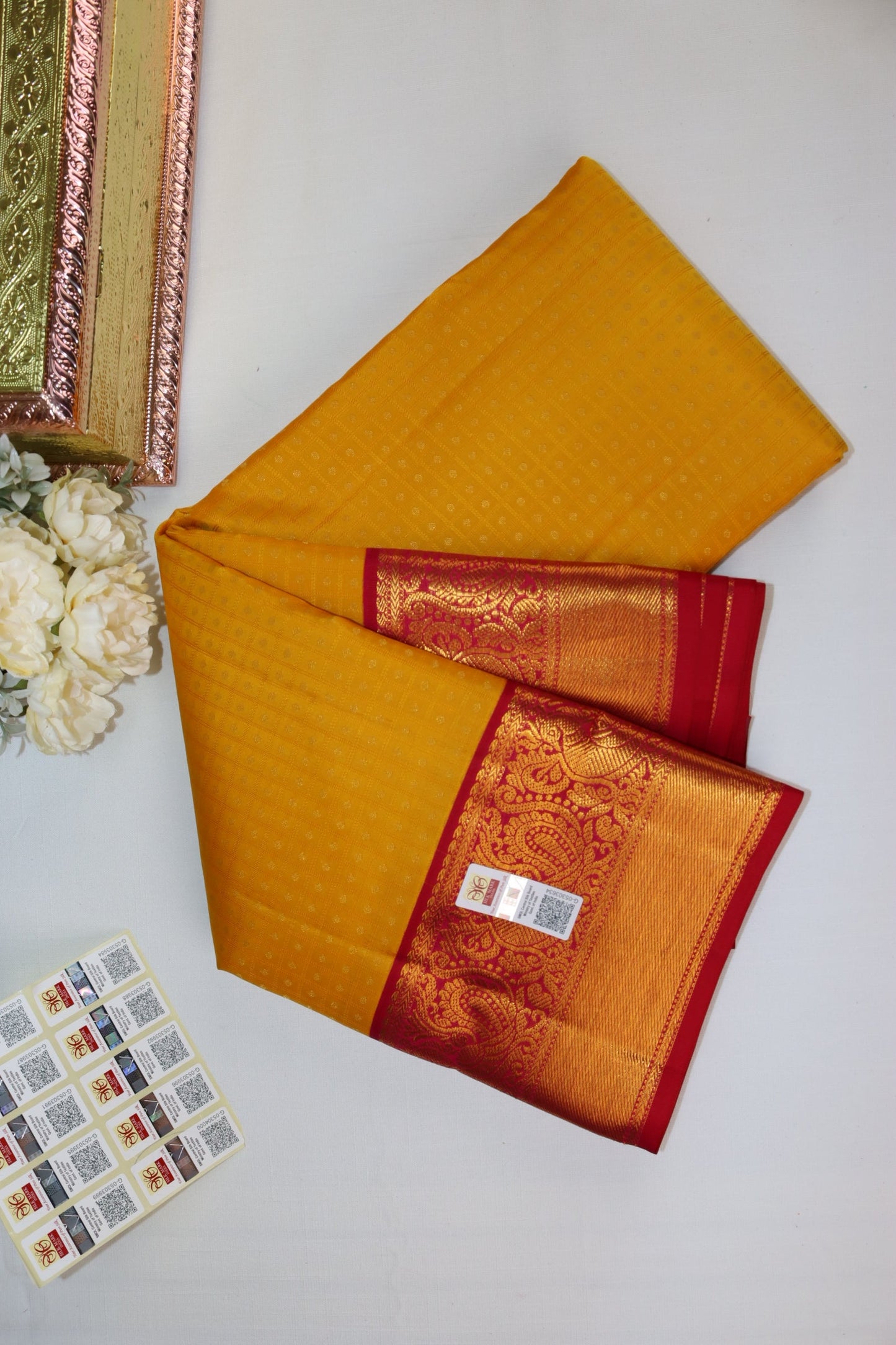 Exquisite Yellow Pure Kanjipuram Saree From Weavers and Best on Online