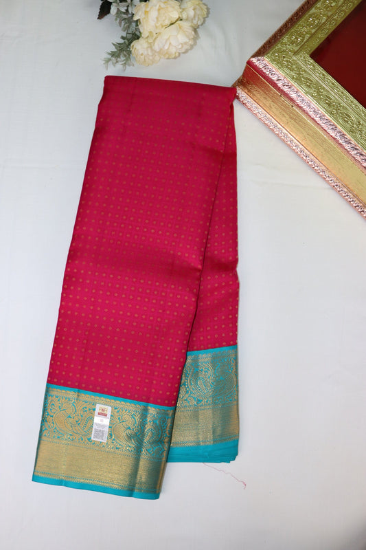 Regal Pink Pure Kanjipuram Saree From Weavers and Best on Online