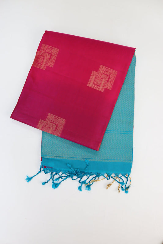 Traditional Deep Pink Kanjipuram Saree From Weavers and Best on Online