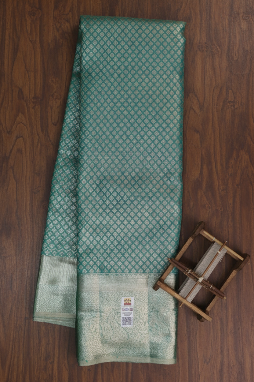 Lavish Pastel Green Pure Kanjipuram Saree