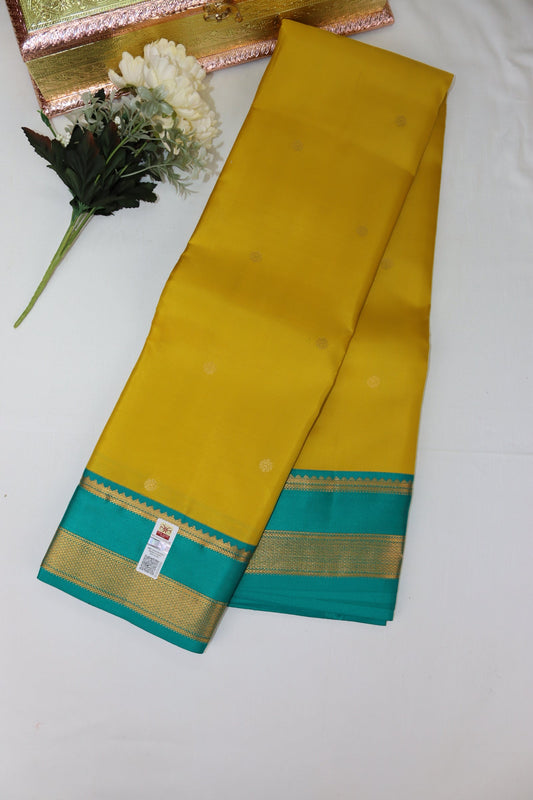 Amazing Yellow Pure Kanjipuram Saree From Weavers and Best on Online