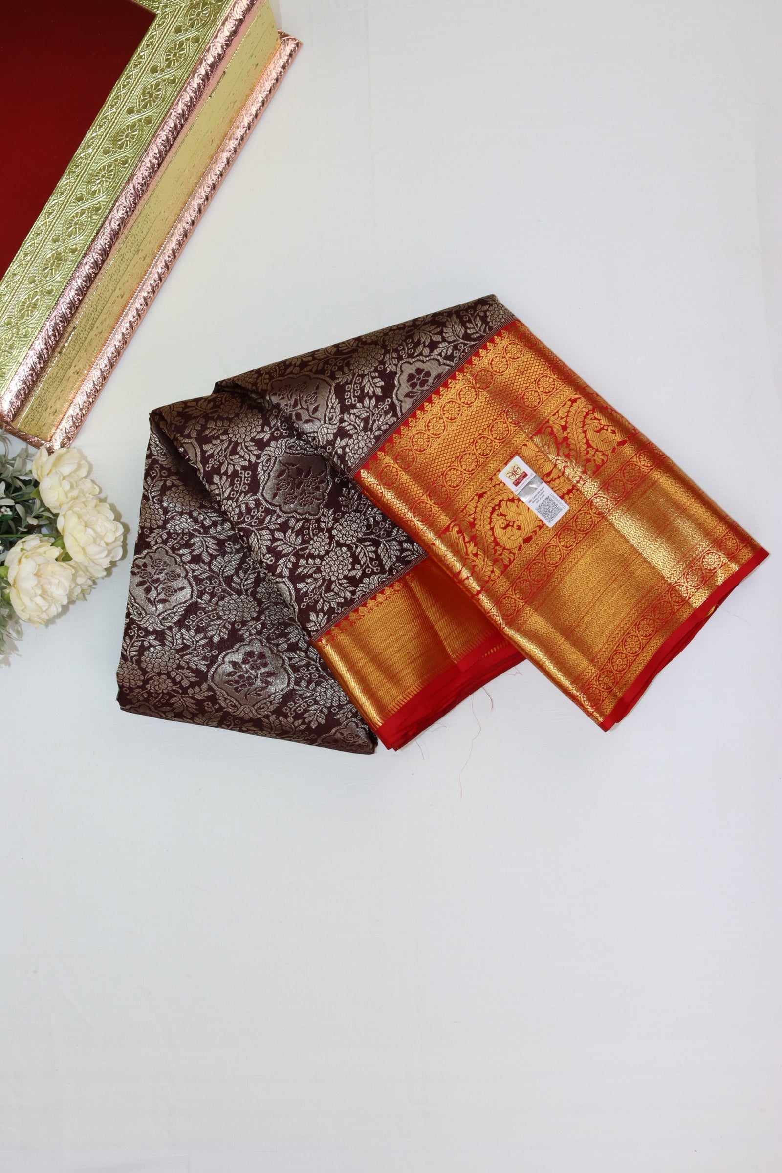 Classic Chocolate Brown Pure Kanjipuram Saree From Weavers and Best on Online