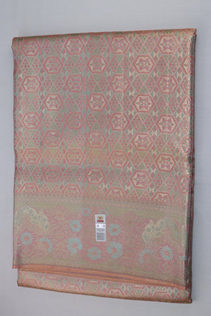 Traditional Pastel Pink Kanjipuram Saree